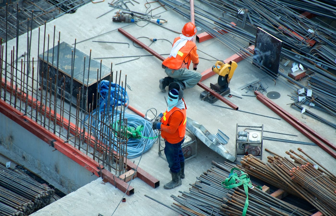 General contracting crew building on a residential job site